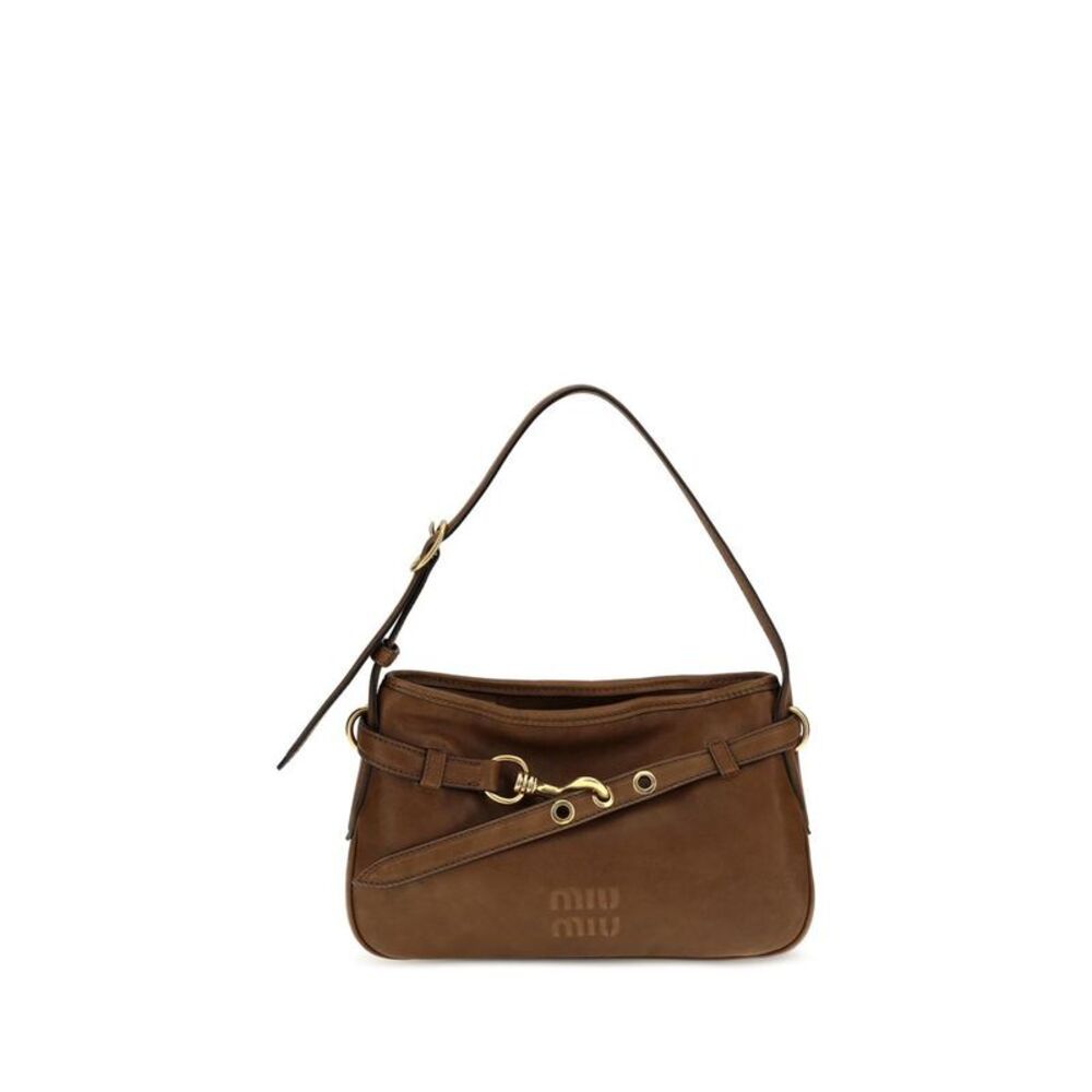 Miu Miu Brown Calf Leather Bos Taurus Shoulder Women's Bag